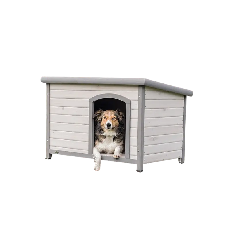 TRIXIE natura Hundehütte Classic m. Flachdach grau - M-L