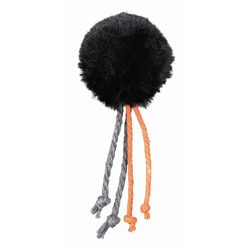Trixie Plüschball mit Schelle Feder 4 cm