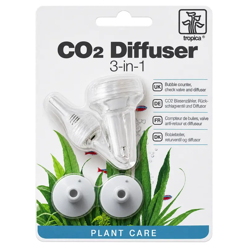 Tropica CO₂ Diffuser 3-in-1 – Diffusor, Blasenzähler & Rückschlagventil