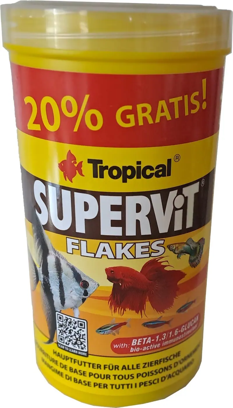 Tropical Supervit 1000ml + 20% GRATIS Futter Flockenfutter Jubiläumsdose Fische