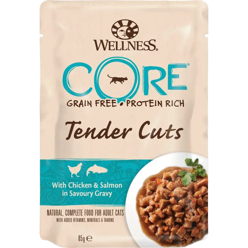 Wellness CORE Tender Cuts Huhn & Lachs in Sauce 85 g