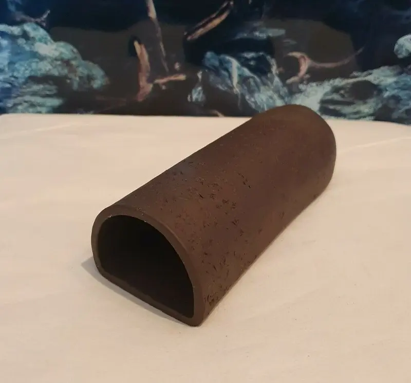 Welshöhle / Fronteingangshöhle 18cm braun/schwarz mit Muster halbrund Höhle