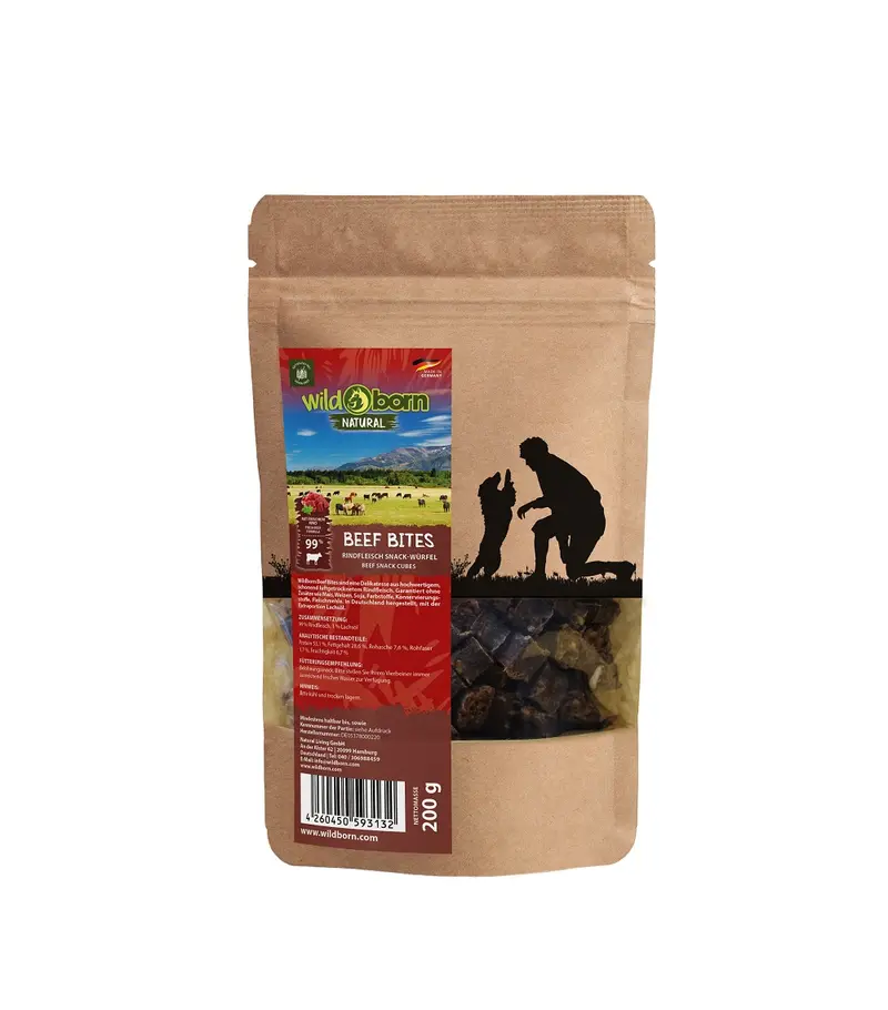 Wildborn Natural Beef Bites Hundesnack 200g