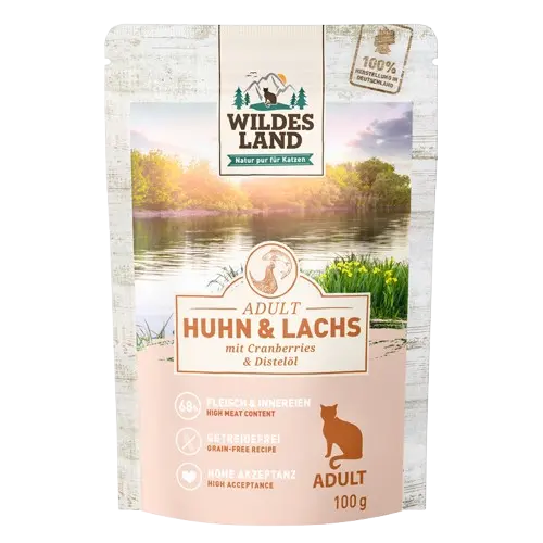 Wildes Land Huhn und Lachs mit Cranberries 100 g