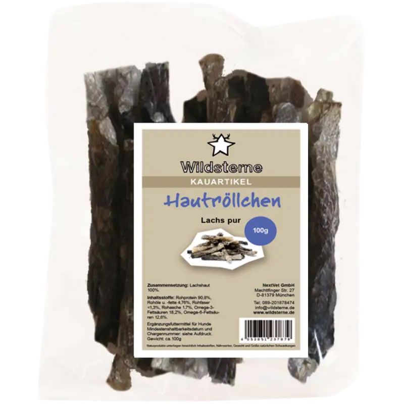 Wildsterne Hautröllchen Lachs pur 100 g