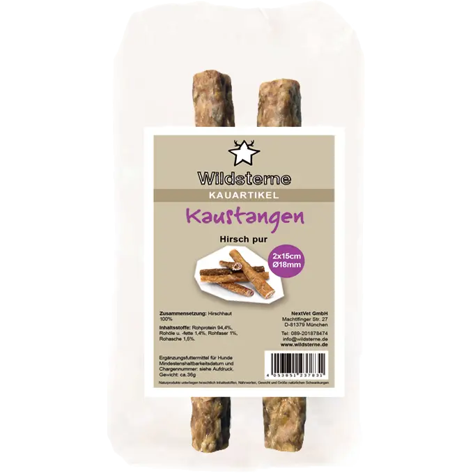 Wildsterne Kaustange Hirsch pur 15 cm (36 g)