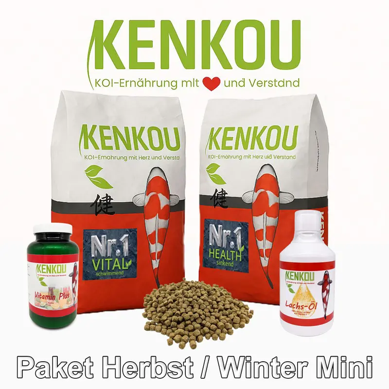 Winter Mini Herbstpaket - 2x2kg Futter, Lachsöl, Vitamin Plus