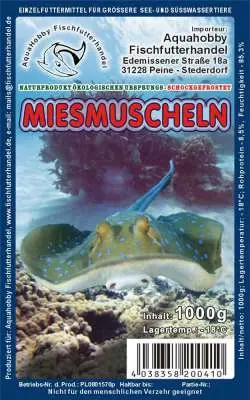 ZOO SCHATZ Miesmuscheln gebrüht ohne Schale 1 kg | Frostfutter